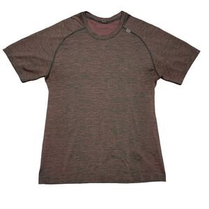 Lululemon T Shirt Mens M Heather Red Metal Vent Tech Short Sleeve Training Gym
